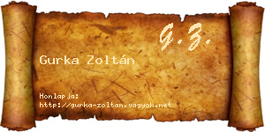 Gurka Zoltán névjegykártya